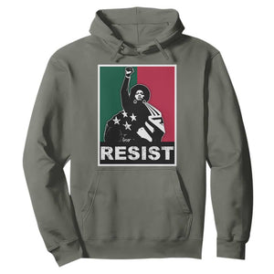 Resist Angela Davis Hoodie Black Panther Party History Civil Rights TS09 Military Green Print Your Wear