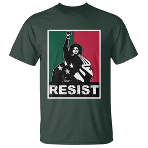 Resist Angela Davis T Shirt Black Panther Party History Civil Rights TS09 Dark Forest Green Print Your Wear