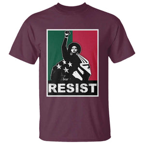 Resist Angela Davis T Shirt Black Panther Party History Civil Rights TS09 Maroon Print Your Wear