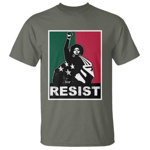 Resist Angela Davis T Shirt Black Panther Party History Civil Rights TS09 Military Green Print Your Wear