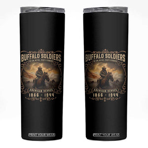 Buffalo Soldiers Skinny Tumbler American Heros Cavalry Black History TS09 Black Print Your Wear