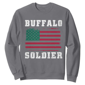 Buffalo Soldiers Sweatshirt - African American Cavalry Black History Military Heritage Pullover TS09 Charcoal Print Your Wear