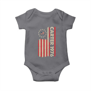 Jimmy Carter Baby Onesie 39th US President 1976 Retro American Flag TS09 Charcoal Print Your Wear