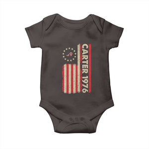 Jimmy Carter Baby Onesie 39th US President 1976 Retro American Flag TS09 Dark Chocolate Print Your Wear