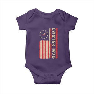 Jimmy Carter Baby Onesie 39th US President 1976 Retro American Flag TS09 Purple Print Your Wear