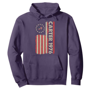Jimmy Carter Hoodie 39th US President 1976 Retro American Flag TS09 Purple Print Your Wear