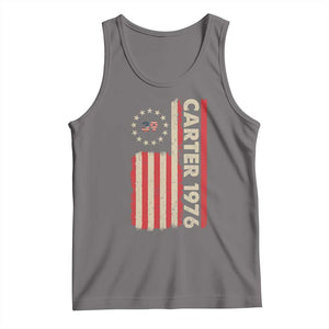 Jimmy Carter Tank Top 39th US President 1976 Retro American Flag TS09 Deep Heather Print Your Wear