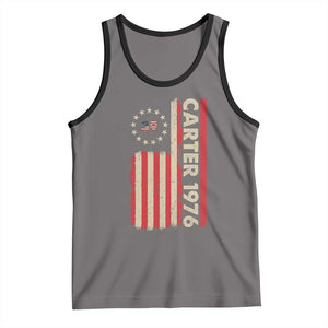 Jimmy Carter Tank Top 39th US President 1976 Retro American Flag TS09 Deep Heather Black Print Your Wear