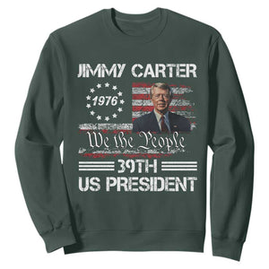 Jimmy Carter Sweatshirt 39th US President 1976 We The People American Flag TS09 Dark Forest Green Print Your Wear