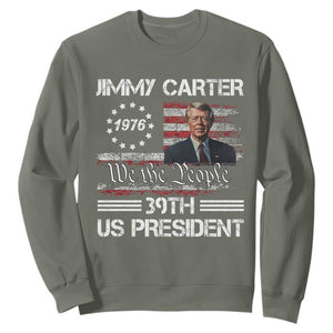 Jimmy Carter Sweatshirt 39th US President 1976 We The People American Flag TS09 Military Green Print Your Wear