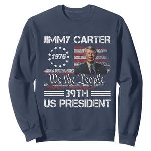 Jimmy Carter Sweatshirt 39th US President 1976 We The People American Flag TS09 Navy Print Your Wear