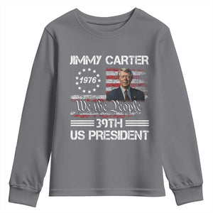 Jimmy Carter Youth Sweatshirt 39th US President 1976 We The People American Flag TS09 Charcoal Print Your Wear