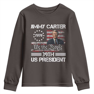 Jimmy Carter Youth Sweatshirt 39th US President 1976 We The People American Flag TS09 Dark Chocolate Print Your Wear