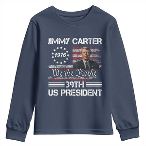 Jimmy Carter Youth Sweatshirt 39th US President 1976 We The People American Flag TS09 Navy Print Your Wear