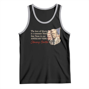 Jimmy Carter Quote Tank Top The Love Of Liberty Flows In Our American Veins TS09 Black Athletic Heather Print Your Wear