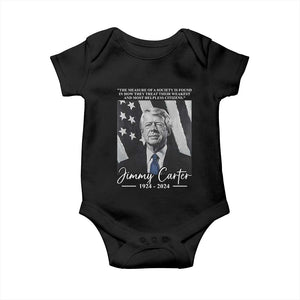 Jimmy Carter Quote Baby Onesie The Measure Of A Society TS09 Black Print Your Wear