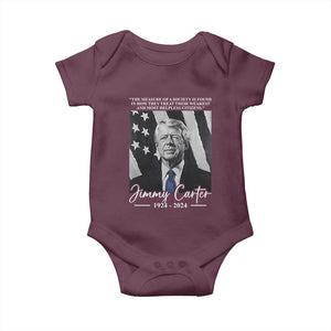 Jimmy Carter Quote Baby Onesie The Measure Of A Society TS09 Maroon Print Your Wear