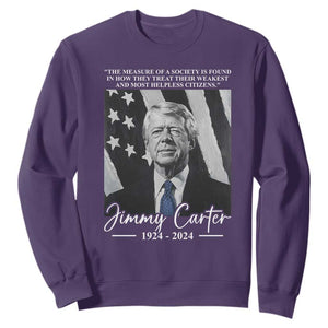 Jimmy Carter Quote Sweatshirt The Measure Of A Society TS09 Purple Print Your Wear