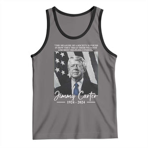 Jimmy Carter Quote Tank Top The Measure Of A Society TS09 Deep Heather Black Print Your Wear