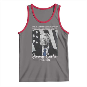 Jimmy Carter Quote Tank Top The Measure Of A Society TS09 Deep Heather Red Print Your Wear
