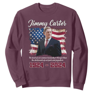 Jimmy Carter Sweatshirt A Legacys Of Peace And Humanitys TS09 Maroon Print Your Wear