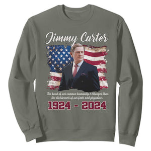 Jimmy Carter Sweatshirt A Legacys Of Peace And Humanitys TS09 Military Green Print Your Wear