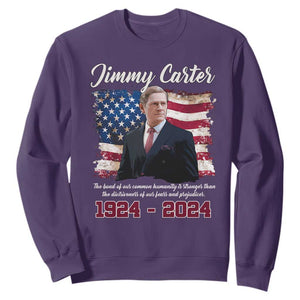 Jimmy Carter Sweatshirt A Legacys Of Peace And Humanitys TS09 Purple Print Your Wear