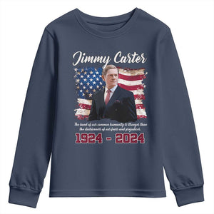 Jimmy Carter Youth Sweatshirt A Legacys Of Peace And Humanitys TS09 Navy Print Your Wear