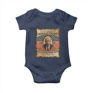 President Donald Trump Inauguration Day 2025 Baby Onesie TS09 Navy Print Your Wear