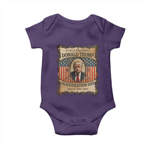 President Donald Trump Inauguration Day 2025 Baby Onesie TS09 Purple Print Your Wear