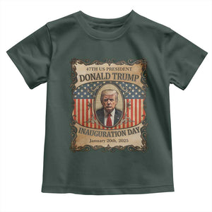 President Donald Trump Inauguration Day 2025 Toddler T Shirt TS09 Dark Forest Green Print Your Wear