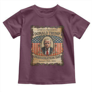 President Donald Trump Inauguration Day 2025 Toddler T Shirt TS09 Maroon Print Your Wear