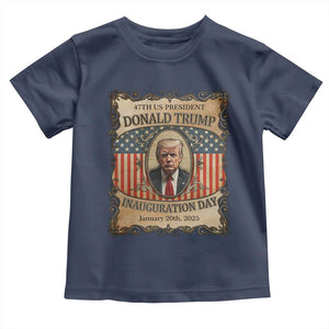 President Donald Trump Inauguration Day 2025 Toddler T Shirt TS09 Navy Print Your Wear