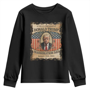 President Donald Trump Inauguration Day 2025 Youth Sweatshirt TS09 Black Print Your Wear