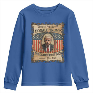 President Donald Trump Inauguration Day 2025 Youth Sweatshirt TS09 Royal Blue Print Your Wear