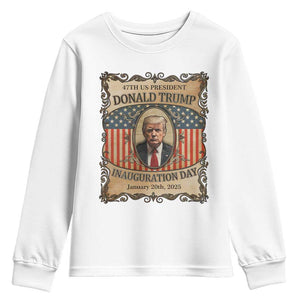 President Donald Trump Inauguration Day 2025 Youth Sweatshirt TS09 White Print Your Wear