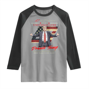 Trump Inauguration Day 2025 Raglan Shirt 47th US President American Flag TS09 Sport Gray Black Print Your Wear