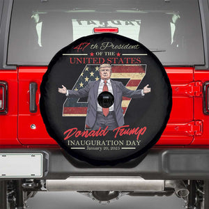 Trump Inauguration Day 2025 Spare Tire Cover 47th US President American Flag TS09 Black Print Your Wear