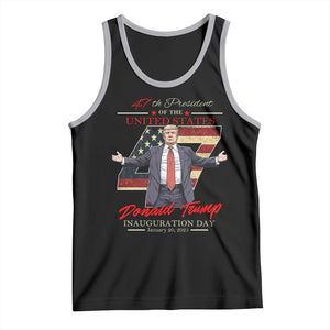 Trump Inauguration Day 2025 Tank Top 47th US President American Flag TS09 Black Athletic Heather Print Your Wear