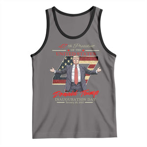 Trump Inauguration Day 2025 Tank Top 47th US President American Flag TS09 Deep Heather Black Print Your Wear