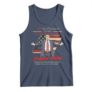 Trump Inauguration Day 2025 Tank Top 47th US President American Flag TS09 Navy Print Your Wear