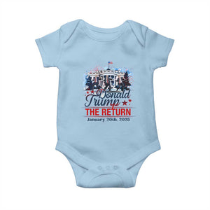 Trump Inauguration Day 2025 Baby Onesie The Return Trump Dancing TS09 Light Blue Print Your Wear