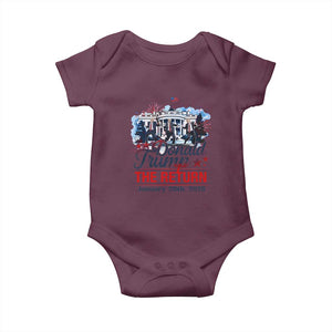 Trump Inauguration Day 2025 Baby Onesie The Return Trump Dancing TS09 Maroon Print Your Wear