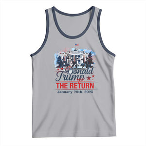 Trump Inauguration Day 2025 Tank Top The Return Trump Dancing TS09 Athletic Heather Navy Print Your Wear