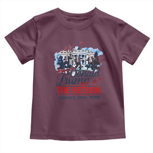 Trump Inauguration Day 2025 Toddler T Shirt The Return Trump Dancing TS09 Maroon Print Your Wear