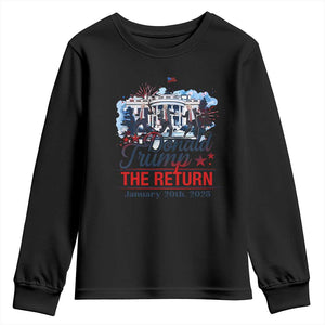 Trump Inauguration Day 2025 Youth Sweatshirt The Return Trump Dancing TS09 Black Print Your Wear