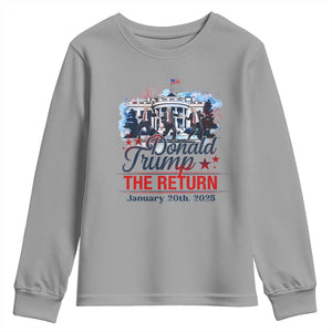 Trump Inauguration Day 2025 Youth Sweatshirt The Return Trump Dancing TS09 Sport Gray Print Your Wear