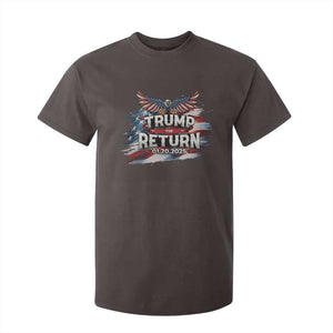 Trump Inauguration Day 2025 T Shirt For Kid Trump The Return American Flag TS09 Dark Chocolate Print Your Wear
