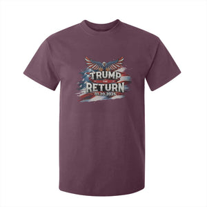 Trump Inauguration Day 2025 T Shirt For Kid Trump The Return American Flag TS09 Maroon Print Your Wear