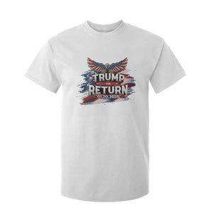 Trump Inauguration Day 2025 T Shirt For Kid Trump The Return American Flag TS09 White Print Your Wear